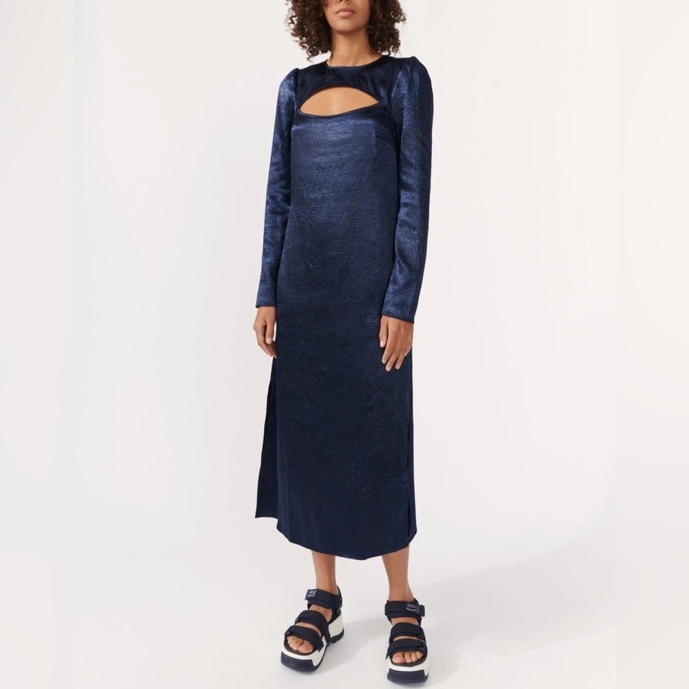 Revolve BAUM UND PFERDGARTEN Aneto Blue MIDI Sill Dress Size 34